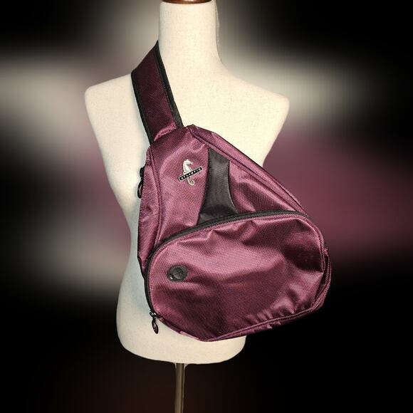 Atlantic Crossbody Sling Bag in Purple Burgundy Backpack - Picture 1 of 8